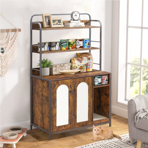 Tucker Murphy Pet™ Large Hidden Cat Litter Box Enclosure With Shelf